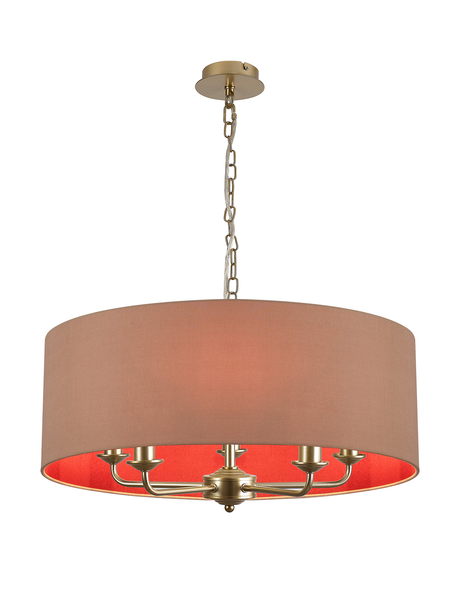 DK0977  Banyan 60cm 5 Light Pendant Champagne Gold, Antique Gold